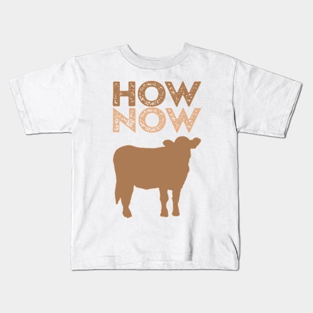 How Now Brown Cow Kids T-Shirt by Eyeballkid-